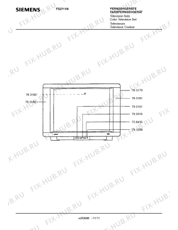 Схема №9 FS271V6 с изображением Модуль платы кинескопа для жк-телевизора Siemens 00759013
