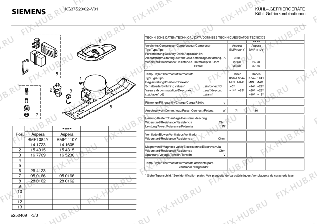 Взрыв-схема холодильника Siemens KG37S20 - Схема узла 03