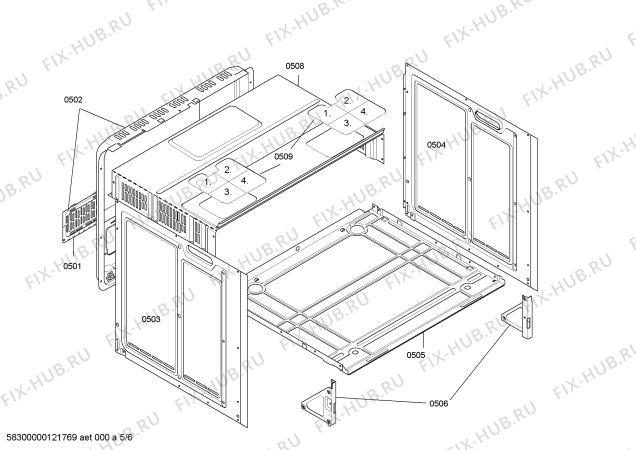 Схема №4 HE230521 с изображением Панель управления для плиты (духовки) Siemens 00445055