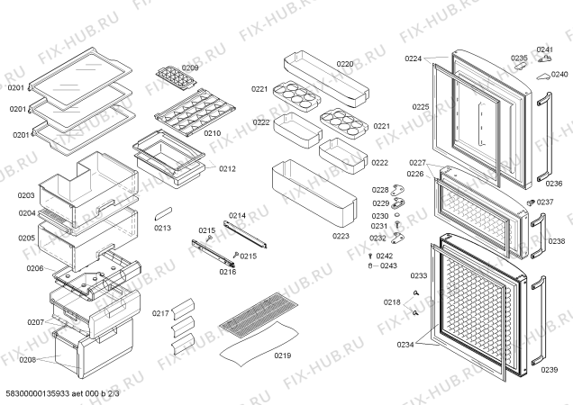 Схема №3 CK22F5060W с изображением Дверь для холодильника Bosch 00711554