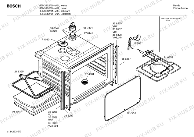 Схема №4 HEN3202 с изображением Ручка переключателя для плиты (духовки) Bosch 00188009