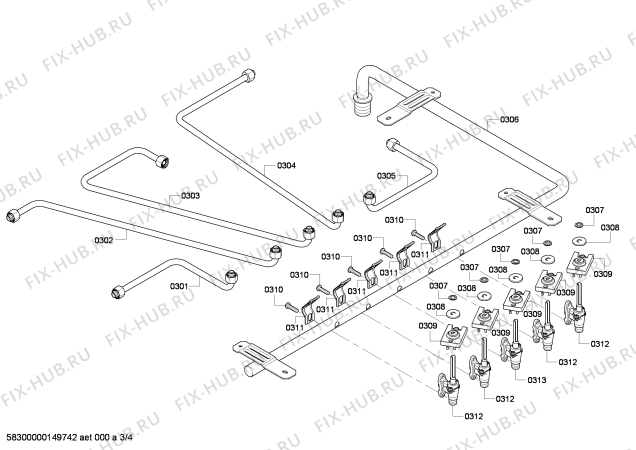 Схема №3 NGM8054UC с изображением Труба для плиты (духовки) Bosch 00700392