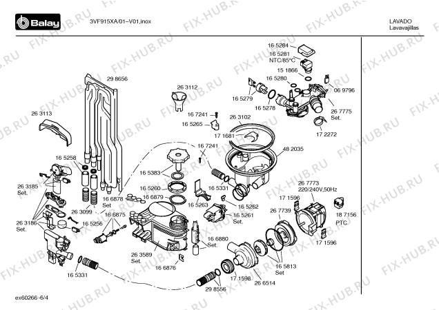 Схема №6 3VF915XA VF915X с изображением Рамка для посудомоечной машины Bosch 00366523