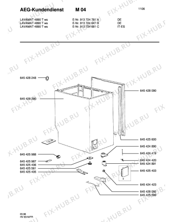 Схема №4 LAV4890T с изображением Шланг для стиральной машины Aeg 8996454284002