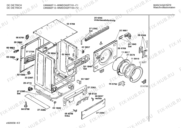 Схема №4 WIKDD01FF DE DIETRICH LW6694F13 с изображением Ручка для стиралки Bosch 00088455