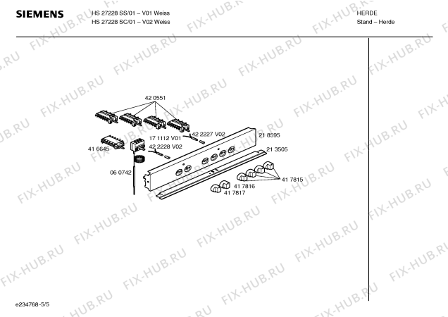 Схема №4 HS27228SS с изображением Инструкция по эксплуатации для духового шкафа Siemens 00587897