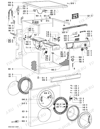 Схема №2 WAK 5440 с изображением Блок управления для стиральной машины Whirlpool 481221470167