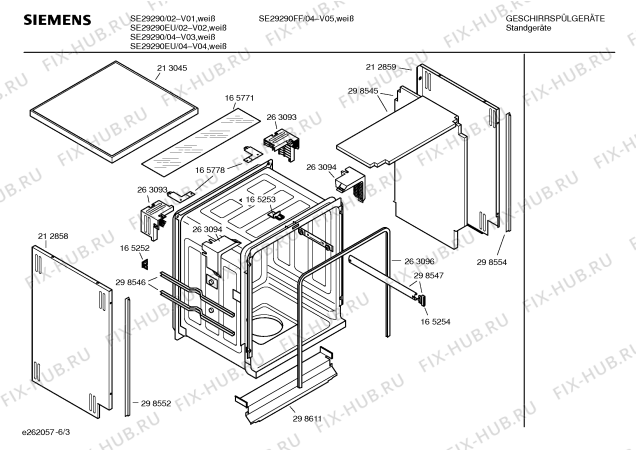 Взрыв-схема посудомоечной машины Siemens SE29290FF Pianissimo - Схема узла 03