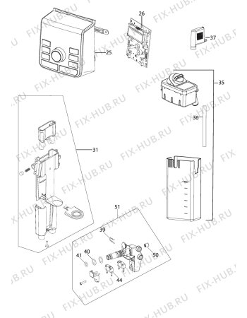 Взрыв-схема кофеварки (кофемашины) DELONGHI ECAM25.467.S - Схема узла 2