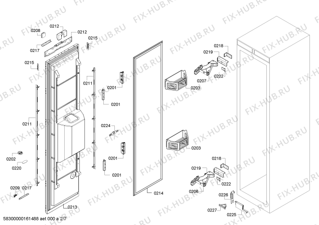 Взрыв-схема холодильника Siemens FI24DP31AU - Схема узла 02