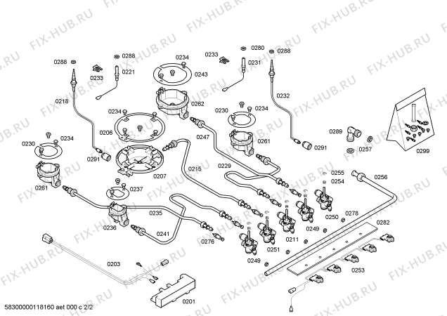 Схема №2 ER87153EU с изображением Варочная панель для плиты (духовки) Siemens 00477240