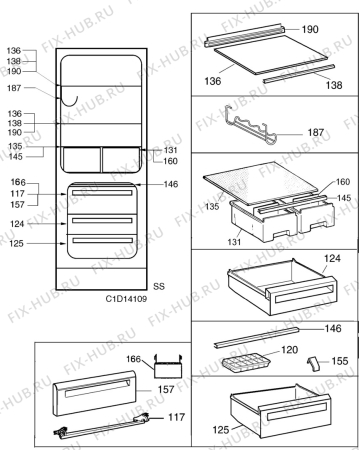 Взрыв-схема холодильника Electrolux ER8013B - Схема узла C10 Interior