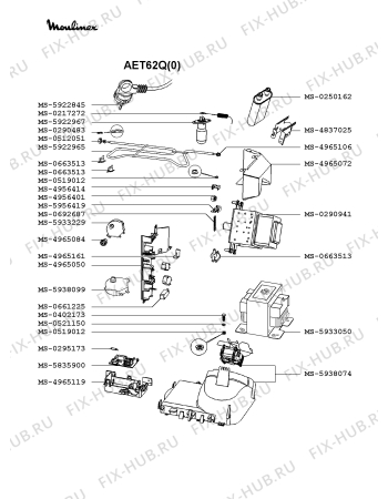 Взрыв-схема микроволновой печи Moulinex AET62Q(0) - Схема узла BP002071.1P3