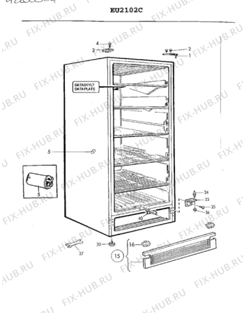 Взрыв-схема холодильника Electrolux EU2401C - Схема узла Cabinet + furniture (extra)