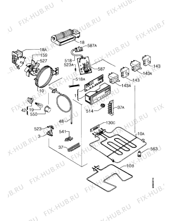 Взрыв-схема плиты (духовки) Zanussi ZHM773X - Схема узла Functional parts