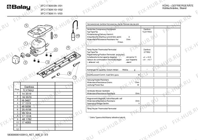 Схема №2 KSR32622FF с изображением Компрессор для холодильника Bosch 00143519