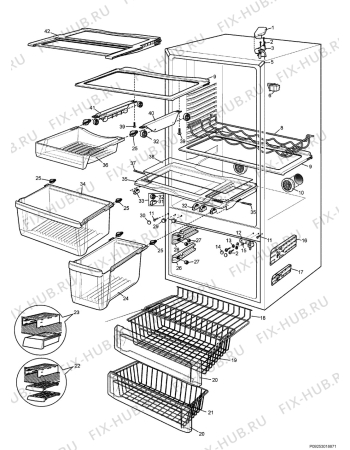 Взрыв-схема холодильника Rex Electrolux RC510SNF - Схема узла Section 4