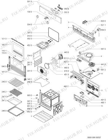 Схема №1 OVC10S (F091105) с изображением Наставление для духового шкафа Indesit C00371146