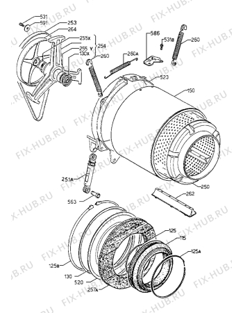 Взрыв-схема стиральной машины Zanussi FJ1406H - Схема узла Tub and drum