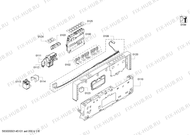 Схема №5 S59T55X2EU с изображением Передняя панель для посудомойки Bosch 00677534
