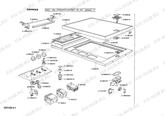 Схема №4 WV7910 SIWAMAT TT с изображением Переключатель режимов для стиралки Siemens 00074822