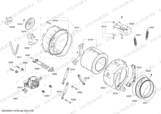 Схема №5 WVH28440TR Bosch с изображением Рама люка для стиральной машины Bosch 00749640