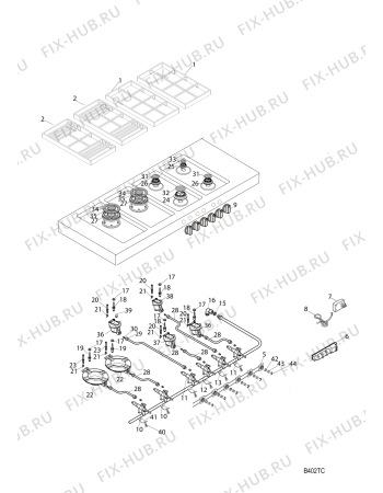 Взрыв-схема плиты (духовки) SCHOLTES B402TC6 (F040617) - Схема узла