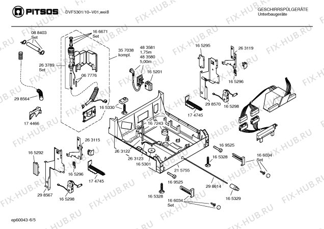 Схема №6 DVF5301 с изображением Рамка для посудомойки Bosch 00366027