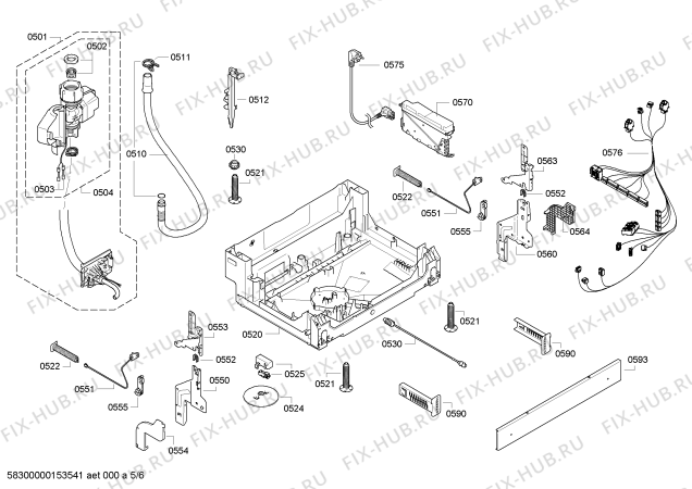 Взрыв-схема посудомоечной машины Bosch SMD53M84EU - Схема узла 05