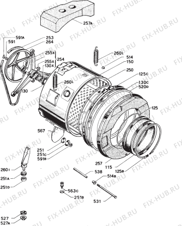 Взрыв-схема стиральной машины Rex RC4220BX - Схема узла Functional parts 267