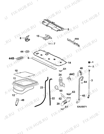 Взрыв-схема стиральной машины Electrolux EWT1221 - Схема узла Hydraulic System 272