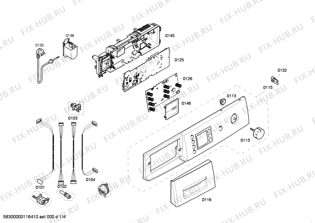 Схема №4 WAE2046MBY Maxx 6 с изображением Панель управления для стиральной машины Bosch 00665154