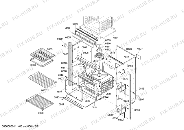 Схема №8 HB30D50U с изображением Вставка для холодильника Siemens 00498113