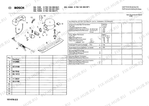 Взрыв-схема холодильника Bosch 0705134263 GIL13309 - Схема узла 02