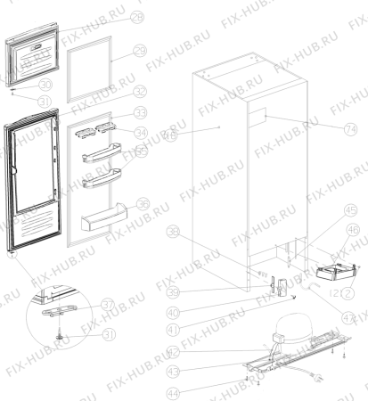 Схема №3 RF145T   -215L white (342116, RD-28DR4S) с изображением Дверь для холодильника Gorenje 458523