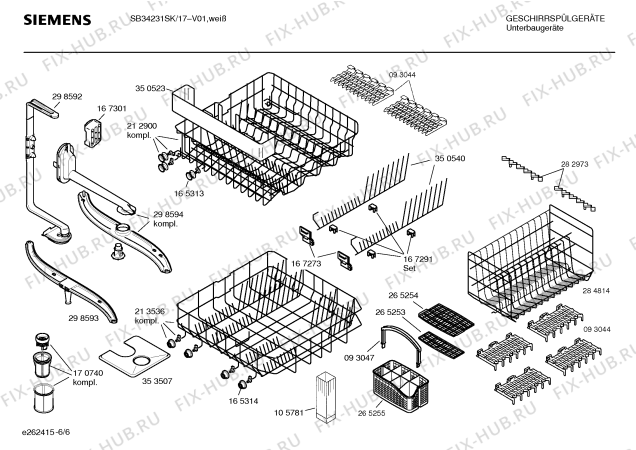 Взрыв-схема посудомоечной машины Siemens SB34231SK - Схема узла 06