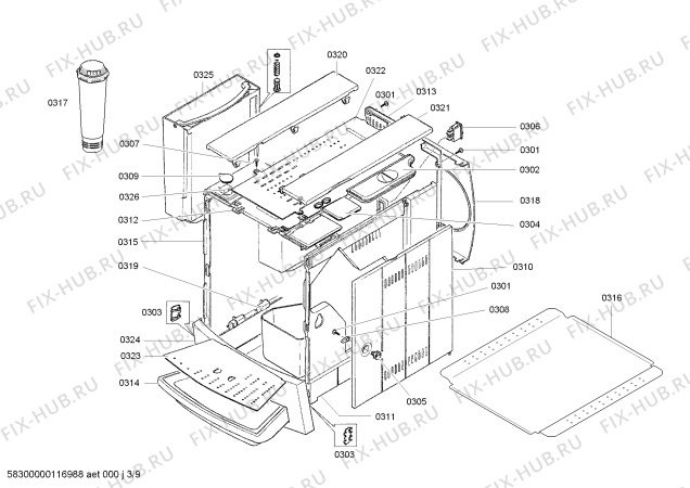 Схема №7 TK68009 Surpresso S65 с изображением Емкость для кофеварки (кофемашины) Siemens 00438608