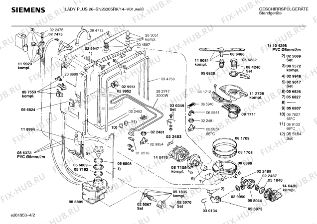 Схема №3 SN26305RK с изображением Панель для посудомойки Siemens 00284589