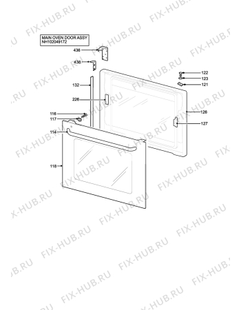 Взрыв-схема плиты (духовки) Zanussi ZCE7701X - Схема узла H10 Main Oven Door (large)