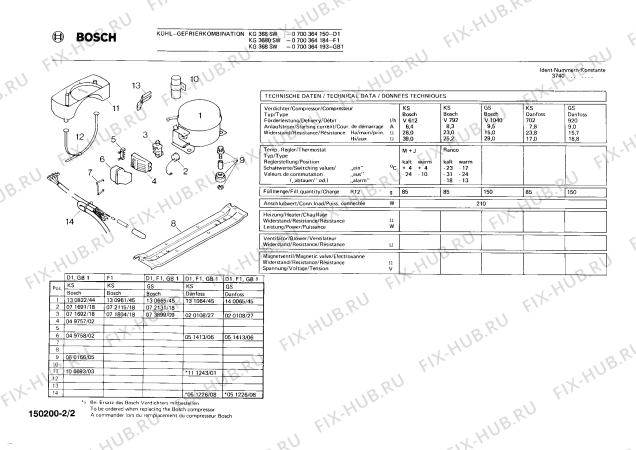 Взрыв-схема холодильника Bosch 0700364184 KG3680SW - Схема узла 02