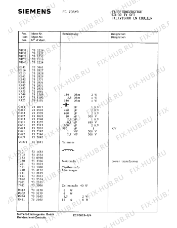 Взрыв-схема телевизора Siemens FC7089 - Схема узла 04