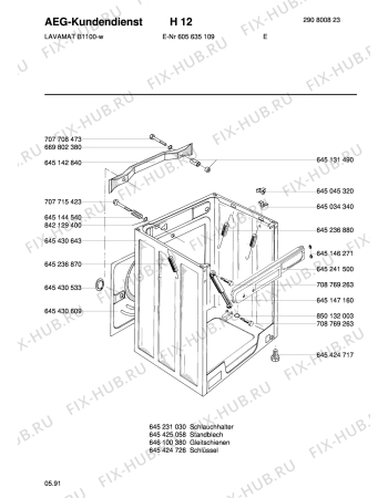 Взрыв-схема стиральной машины Aeg LAVB1100 W - Схема узла Housing 001