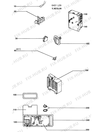 Взрыв-схема посудомоечной машины Husqvarna Electrolux QB398W - Схема узла W10 Electric (Panel, door)DGN  L