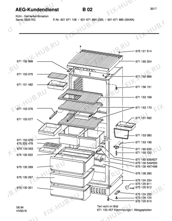 Взрыв-схема холодильника Aeg S3502 KG - Схема узла Housing 001