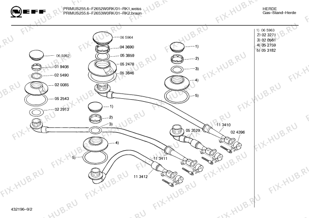 Схема №9 F2653W0RK PRIMUS 255.6 с изображением Панель для плиты (духовки) Bosch 00282797