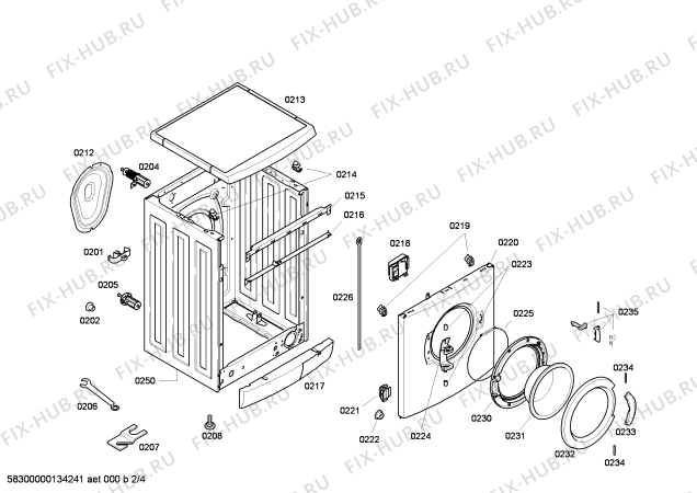 Схема №4 WAE28463SN Bosch Maxx 7 VarioPerfect с изображением Электрозамок для стиралки Siemens 00615834
