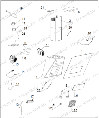 Схема №1 DVG9545W (355389, HO750) с изображением Крышка для вентиляции Gorenje 380803