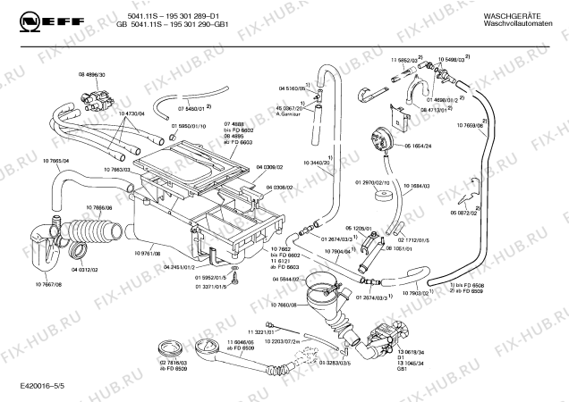 Взрыв-схема стиральной машины Neff 195301289 5041.11S - Схема узла 05