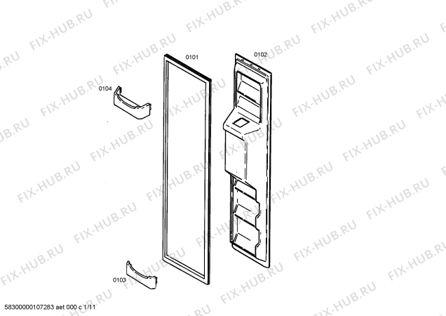 Схема №11 KG66U55 с изображением Изоляция для холодильника Siemens 00481657