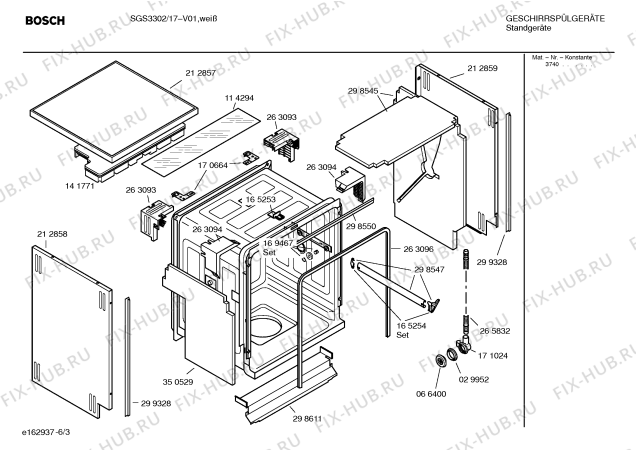 Взрыв-схема посудомоечной машины Bosch SGS3302 - Схема узла 03